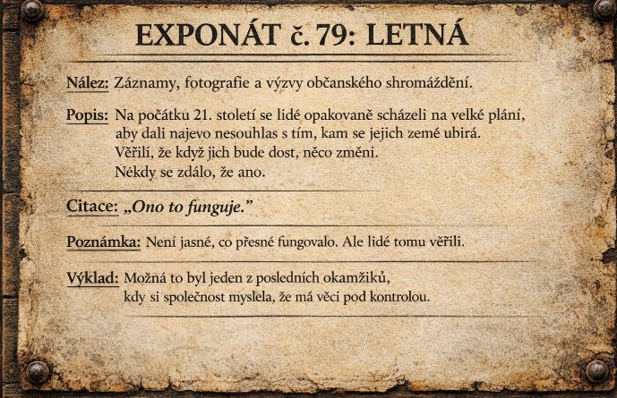Cedule popisek exponatui