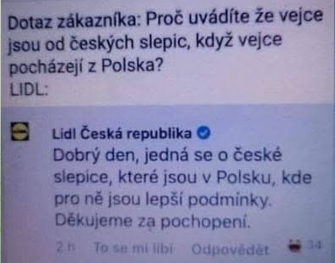 Lidl, české slepice a Polsko
