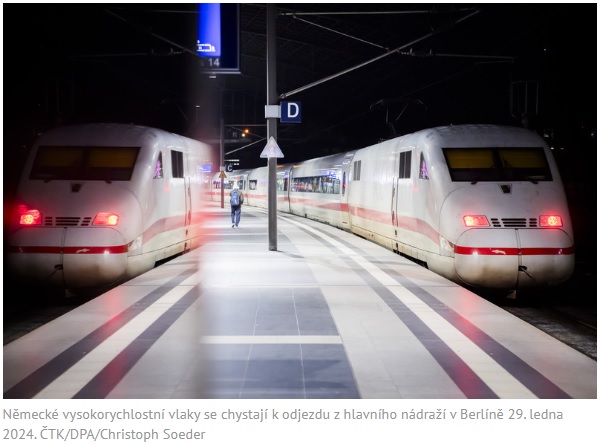 Německé vysokorychlostní vlaky se chystají k odjezdu
