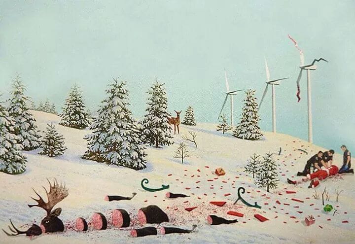 Santa Claus a větrná elektrárna