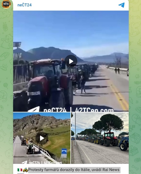 protest v italii farmaru